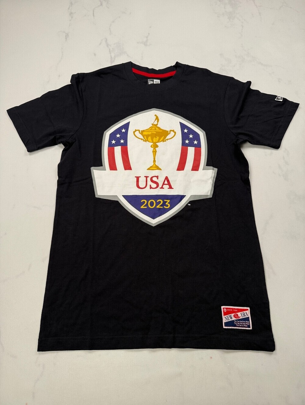 New Era USA Graphic Tee Black 2010s Americana - Mens S